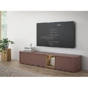 Forte ТВ шкаф two 220 см, теракота/дъб маувела, led Осветление (bthth141-q191/set)