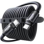ACEFAST Кабел за данни L115 (YL0125040001) - Lisen - Type-C към Type-C, 100W, 480Mbps, силиконов, 3м - Черно