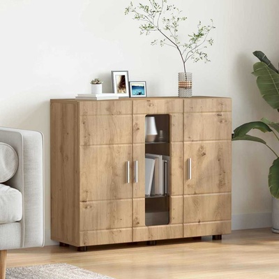 vidaXL Дървен шкаф Дъб 88, 5 x 30, 5 x 73 см Инженерно дърво (880310)