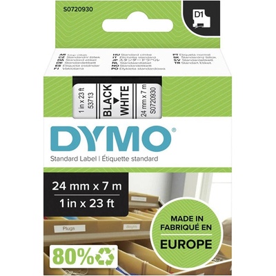 Dymo D1 53713, S0720930, černý tisk,bílý podklad, 7m, 24mm
