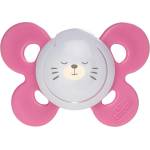 Chicco Силиконова залъгалка Chicco - Physio Comfort Night, 16-36 m, розово коте (N0330/1)