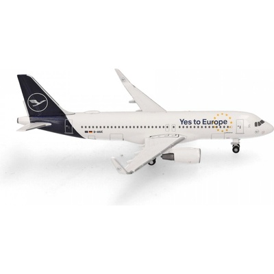 Herpa A320-214WL Lufthansa 2018s Colors w. Yes to Europe Titles 1:500
