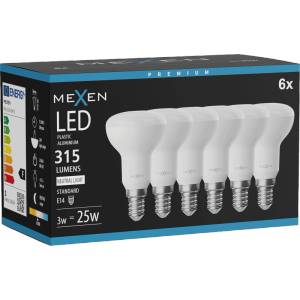 Mexen Nova 6x LED крушка E14, R50, 3W, неутрална - 4000K, 315 lm - L103-E14-0340-01x06 (L103-E14-0340-01x06)