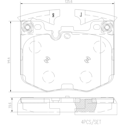 Sada brzdových platničiek, vždy 4 kusy v sade BREMBO P06099NX