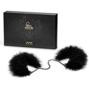  Белезници с пух, черен цвят - Za Za Zu Feather Handcuffs (BIJOUX0021)