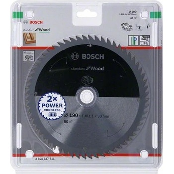Bosch Standard for Wood, pr. 190 mm, otvor 30 mm, 60 z 2608837711