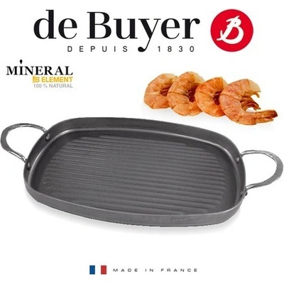 de Buyer Ocelová grilovací obdélníková Mineral B Element 38 x 26 cm