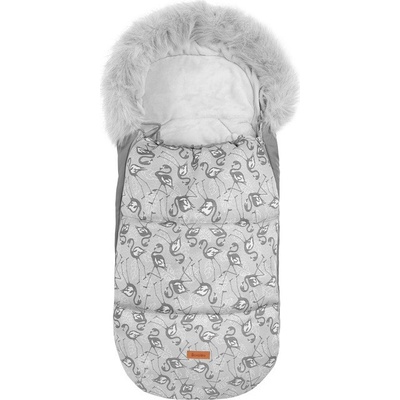 Sensillo do kočíka OLAF Plameniaky 100 x 45 cm sivý