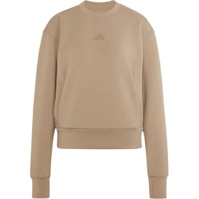 Adidas Дамски пуловер adidas Women's D4T Workout Warm Up Crew Neck Jumper - Khaki Six (117-3943-0112)
