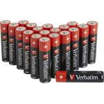 Verbatim ALKALINE BATTERY AA 20 PACK (HANGCARD) (49877) - TechnoGear