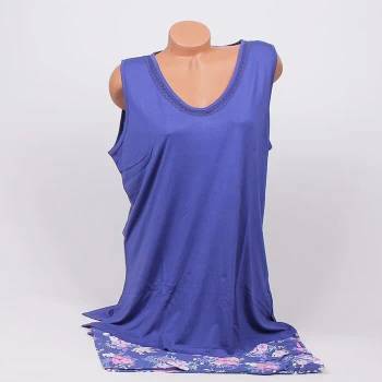 Image 1 of Макси лятна пижама в тъмносиньо с цветя