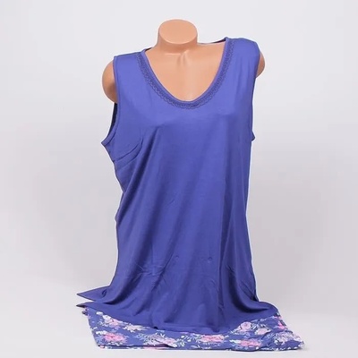 Макси лятна пижама в тъмносиньо с цветя