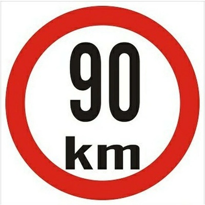 Cedule omezená rychlost 90 km