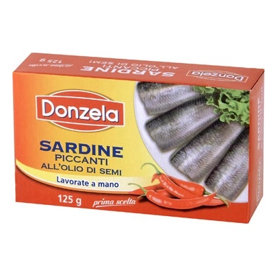 Icat Food Sardinky v slunečnicovém oleji pikantní Donzela 125 g