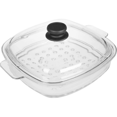 Pyrex Skleněný napařovací nástavec 26 x 26 x 6,5 cm s poklicí – Zboží Mobilmania