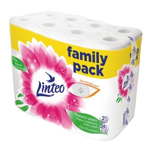 Linteo Тоалетна хартия Linteo, 2-слойна ролка, 19 м, 24 ролки