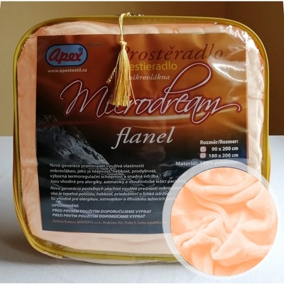 Apex Mikroplyš prostěradlo Microdream Flanel Světle oranžové 90x200