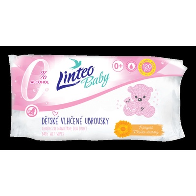 LINTEO BABY Vlhčené obrúsky nechtík lekársky 120 ks