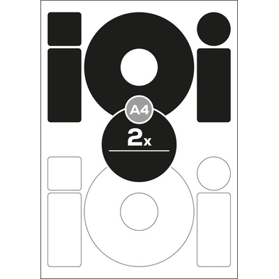 Etikety PRINT A4/100 ks, CD - 2 etikety, biele