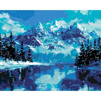 ZUTY RIEKA A HORY V ZIME Rámovanie vypnuté plátno na rám Rozmer 80 x 100 cm