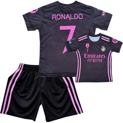 Numberoplus Dětský fotbalový dres Komplet FC Real Madrid - Cristiano Ronaldo černorůžový – Sleviste.cz