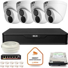 BCS POINT IP Surveillance Kit 4x BCS-P-EIP28FWR3-Ai2 DVR s 1TB