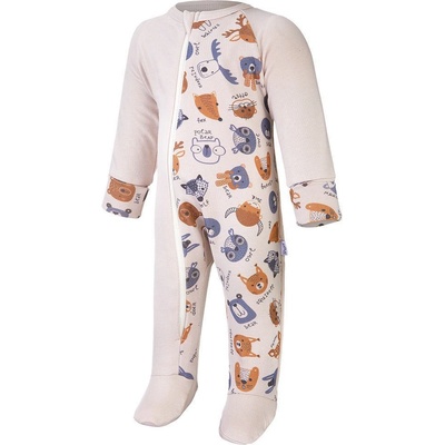Little Angel Overal smyk DR TISK Outlast® Latte barevná zvířátka
