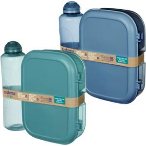 Holmes Products (Europe) Limited Комплект за обяд Sistema с бутилка Ocean Bound - кутия за обяд Ribbon 1.1 л и бутилка Swift 480 мл, микс