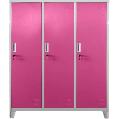 Carmen Метален шкаф Carmen CR-1604-3 JZ - сив / розов