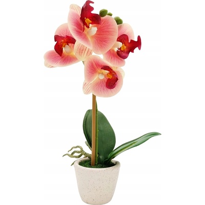 UMĚLÁ RŮŽOVÁ ORCHIDEJ v květináči DEKORATIVNÍ KOMPOZICE ORCHIDEJ 30cm