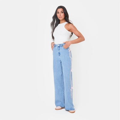 I Saw It First Дънки I Saw It First Bow Side Wide Leg Jeans - Mid Blue