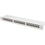 Lanberg patch panel 24 port 1U 19" CAT. 6a ftp with cable organizer shielded grey (PPSA-1024-S) - pcshop