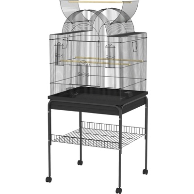 PawHut klec ocel 63 x 53 x 144 cm černá