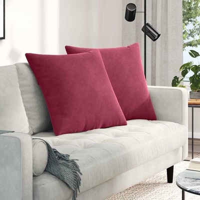 vidaXL Диван възглавници 2 pcs Виненочервен 60 x 60 cm Кордюрова тъкан (42014019)
