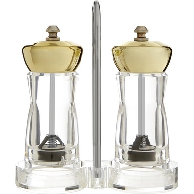 Premier Housewares Комплект мелничка за сол и пипер със стойка със сребърни детайли - Premier Housewares (0507239)