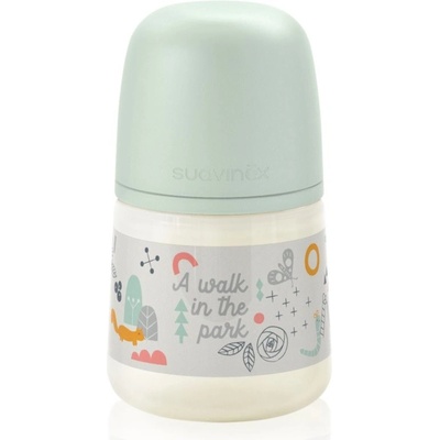 Suavinex kojenecká láhev Walk anatomická silikon zelená 150 ml
