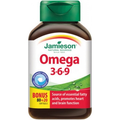 Jamieson Omega 3-6-9 1200 mg měkké tobolky pro udržení normální hladiny cholesterolu 100 kapslí