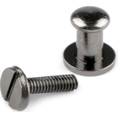 Sedlářský nýt šroubovací Ø6 mm - (11 mm) nikl černý (10 pár)
