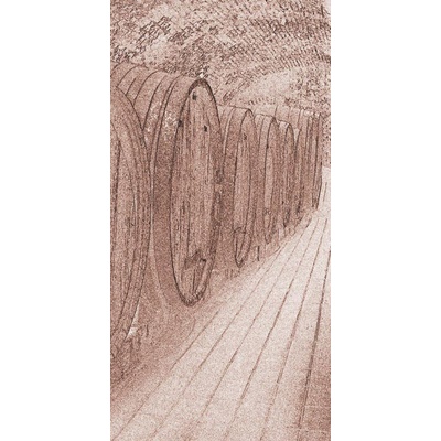 Dimex S-315 vliesová fototapeta na zeď Wine barrels paint brown S rozměry 110 x 220 cm