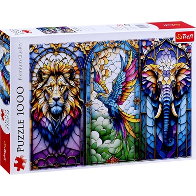 Trefl Пъзел Trefl от 1000 части - Витраж с животни (10957)