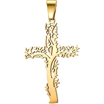 HARAHU Висулка на верижка Tree Cross - Златен KP34143
