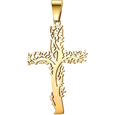 HARAHU Висулка на верижка Tree Cross - Златен KP34143