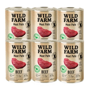 WILD FARM Пастет от говеждо месо 6x400 г безглутенова храна за кучета