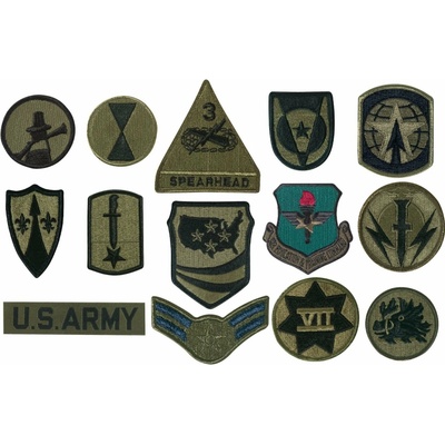 Nášivka MILITARY rôzne druhy OLIV 50 ks v balení