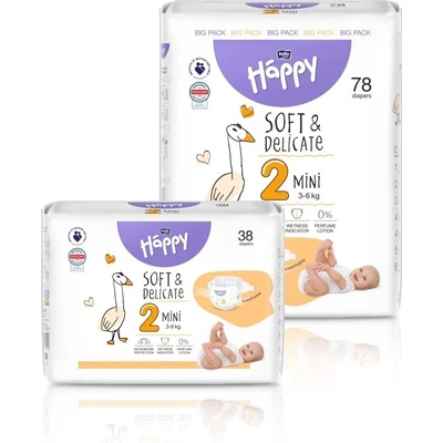 Bella Happy Soft & Delicate BigPack 2 3-6 kg 78 ks