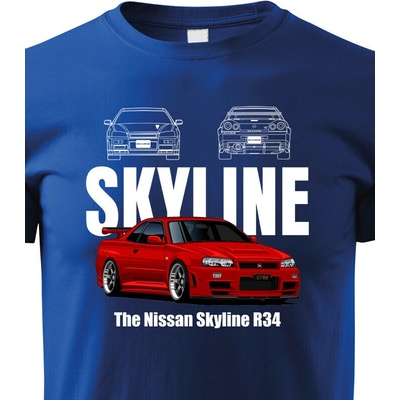 Dětské tričko Nissan Skyline R34 Modrá Canvas Bezvatriko.cz 2328