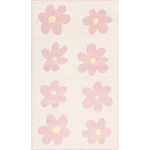 FD Детски килим в цвят слонова кост и розово 120x170 cm Dazzy Rose - FD (5901760436403)