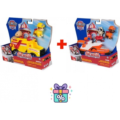 Изгоден комплект: Пес патрул Fire Rescue превозно средство Ръбъл + Fire Rescue превозно средство Зума (AS_6072662_6072684)