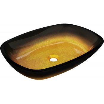 Mexen Araks стъклена мивка върху плот 54 x 39 cm, тъмно златно - 24155451 (24155451)