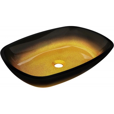 Mexen Araks стъклена мивка върху плот 54 x 39 cm, тъмно златно - 24155451 (24155451)